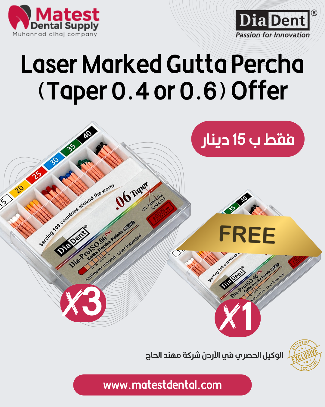 Laser Marked Gutta Percha (Taper 0.4 or 0.6) Offer