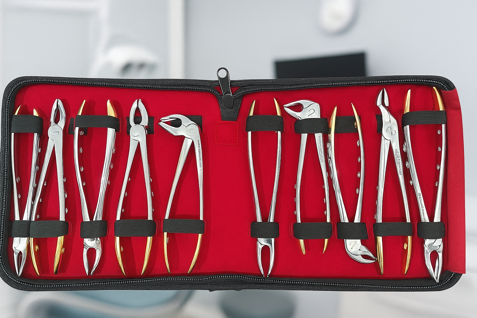TOOTH FORCEPS pERFORATED KIT - SET OF 10 PCs