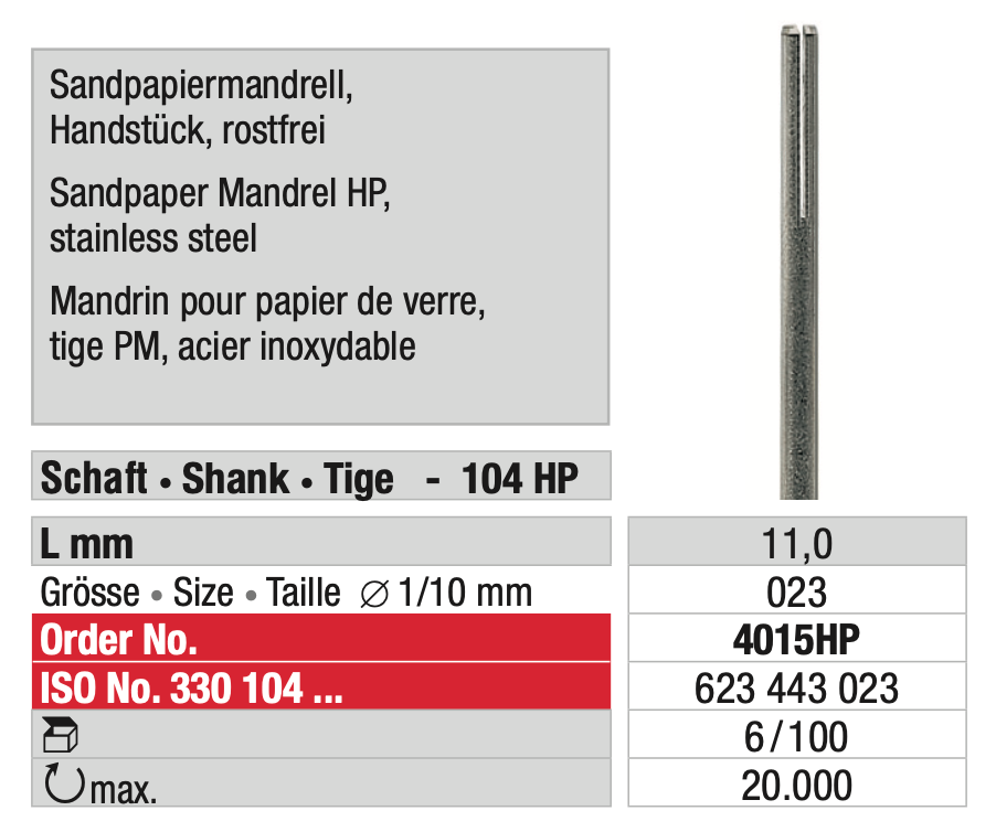 Sand paper Mandrels HP