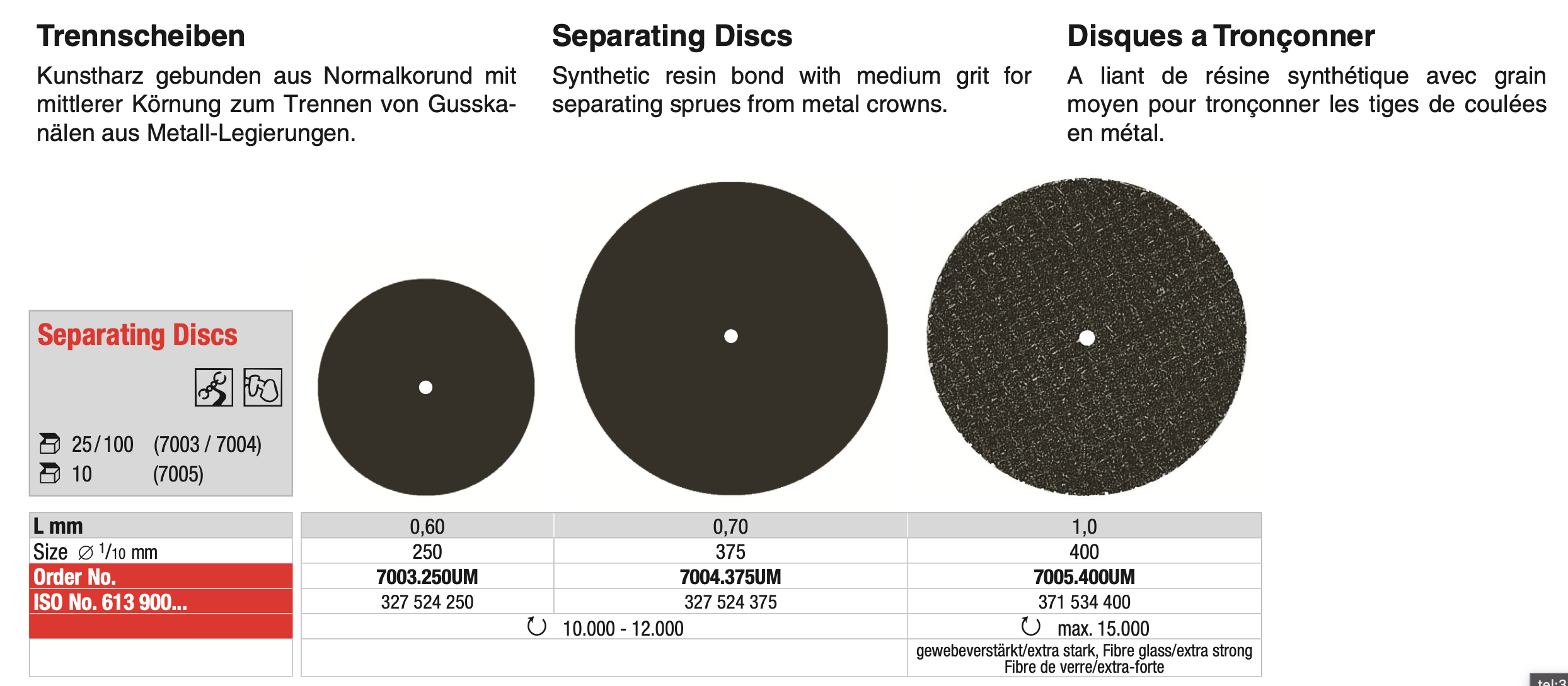 Separating Discs Medium Grit