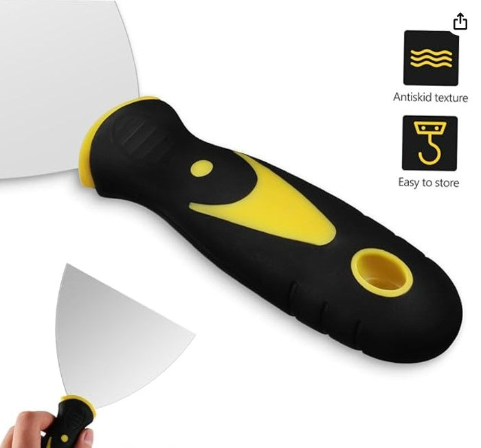 StAINLESS STEEL PUTTY KNIFE WITH RUBBER HANDLE