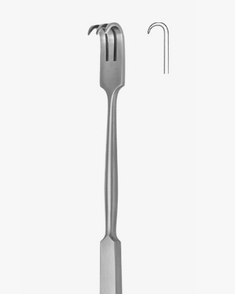 Retractor Tissue With Flat Handle- Sharp