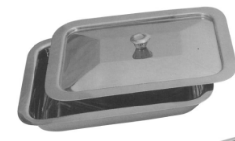Universal tray rectangle with cover stainless steel