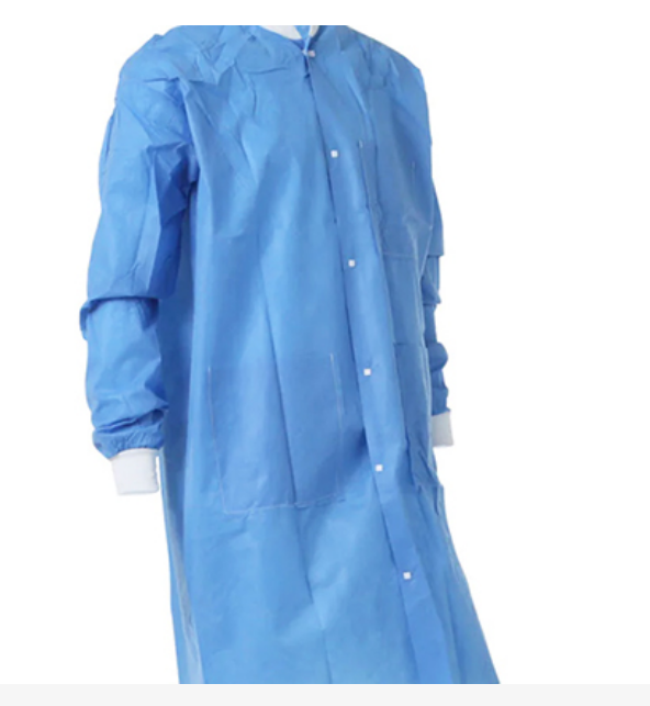 Lab gowns knit cuff blue