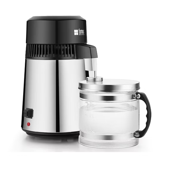 Water Distiller Device- AQUA-S Model- Stainless Steel with Black- 4L