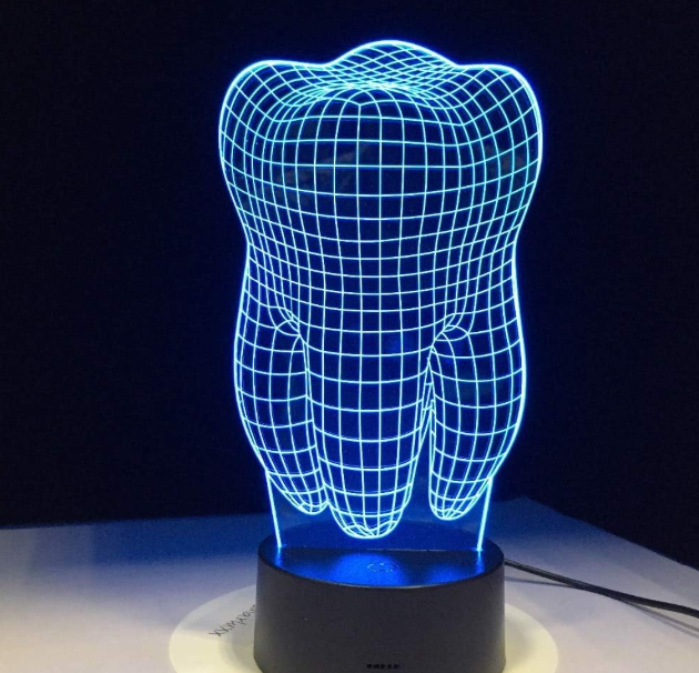 3D ILLUSION Lamp- Tooth-Shaped Night Light