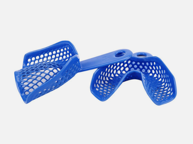 Impression Trays Perforated Dentulus Metal Blue (Upper & Lower) Set/2PCs