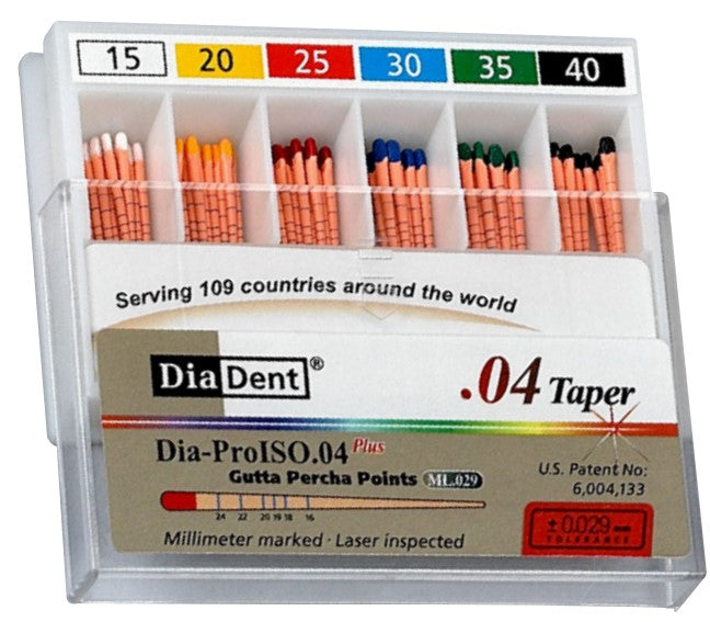 Dia-ProISO Gutta Percha Points Millimeter Marked Taper .04 Root Canal Filling Material