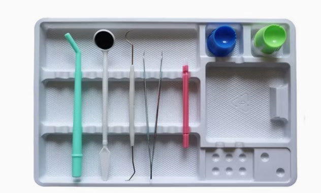 Disposable Plastic Divided Tray - 100 Pcs