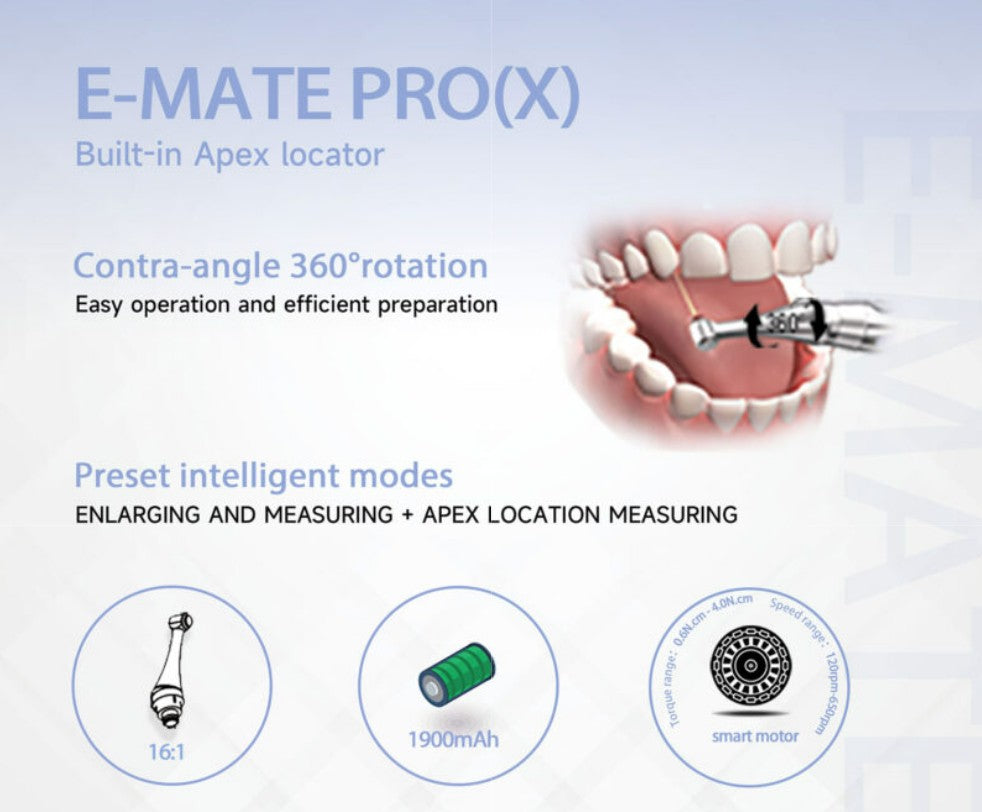 E-Mate Pro(X) endodontic motor – with built-in apex locator
