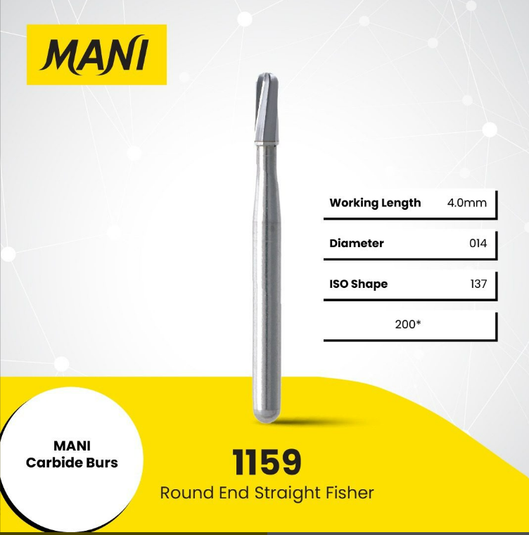 MANI Carbide Burs Round End Straight Fissure