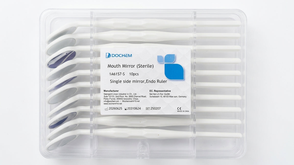 Disposable Plastic Single-Sided Mouth Mirror Sterile with an Endo Ruler