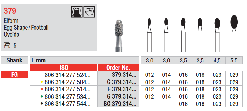 Egg Shape / Football Diamond Bur