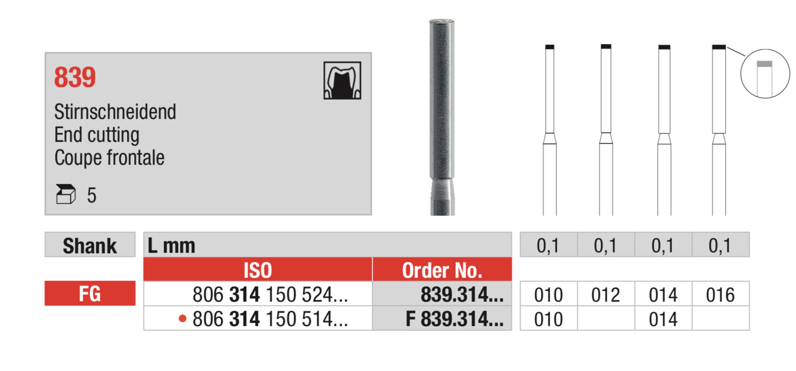 End Cutting Diamond Bur