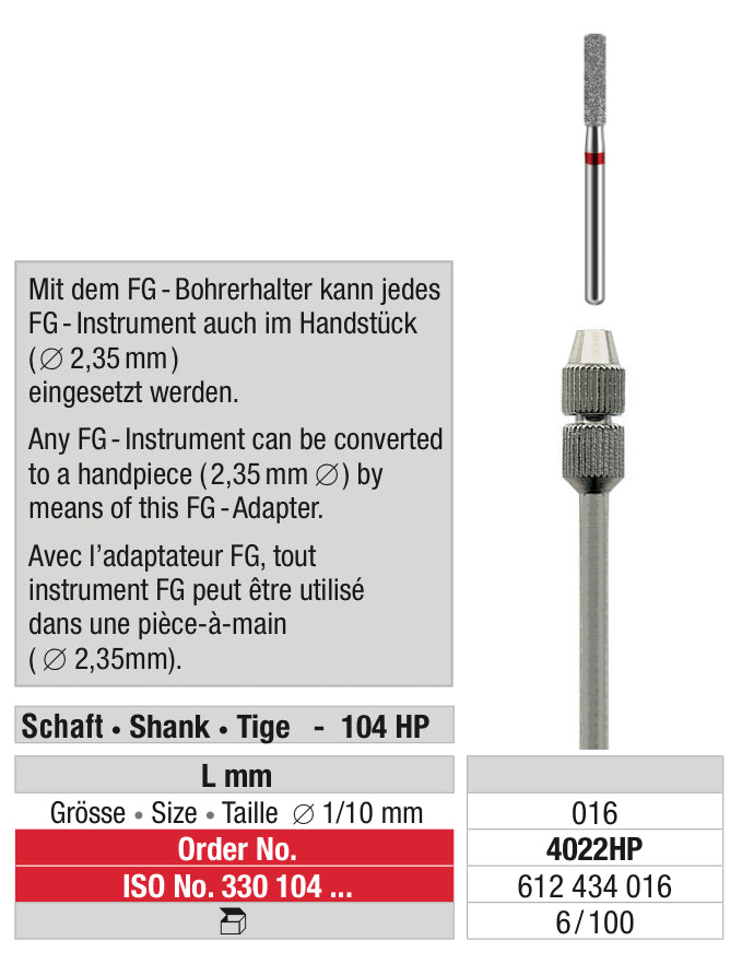 FG adapter - Bur adapter