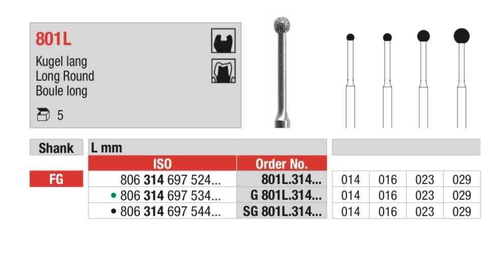 Long Round Diamond Bur