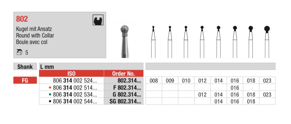 Round Diamond Bur With Collar