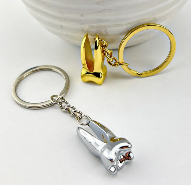 MOLAR KEY CHAIN SILVER AND GOLD COLORS
