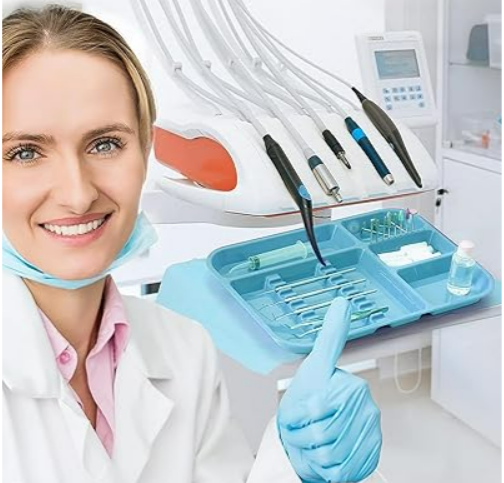 Divided plastic flat tray autoclavable