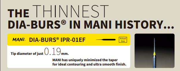 Mani Diamond Bur IPR-01EF- Inter proximal Reduction