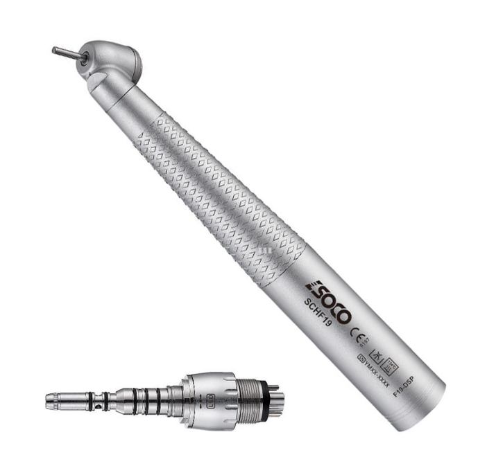 Handpiece Kit- HF19 Standard Push Optical High Speed Contra Angle Handpiece (6 Holes)+ SQ-A3 Quik Coupling