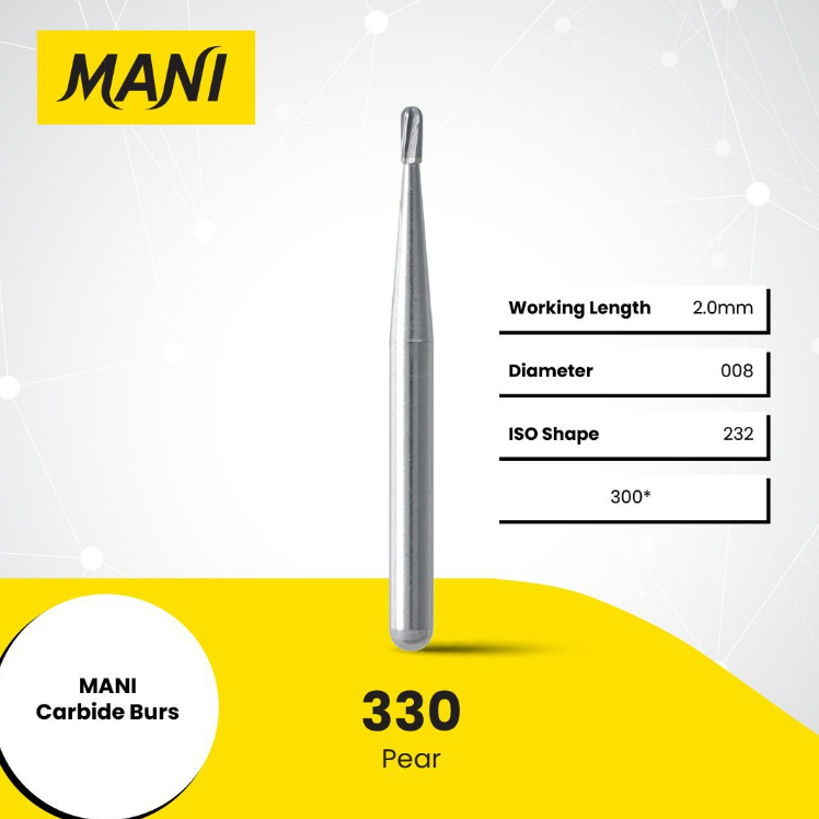 MANI Carbide Burs Pear Amalgam Prep