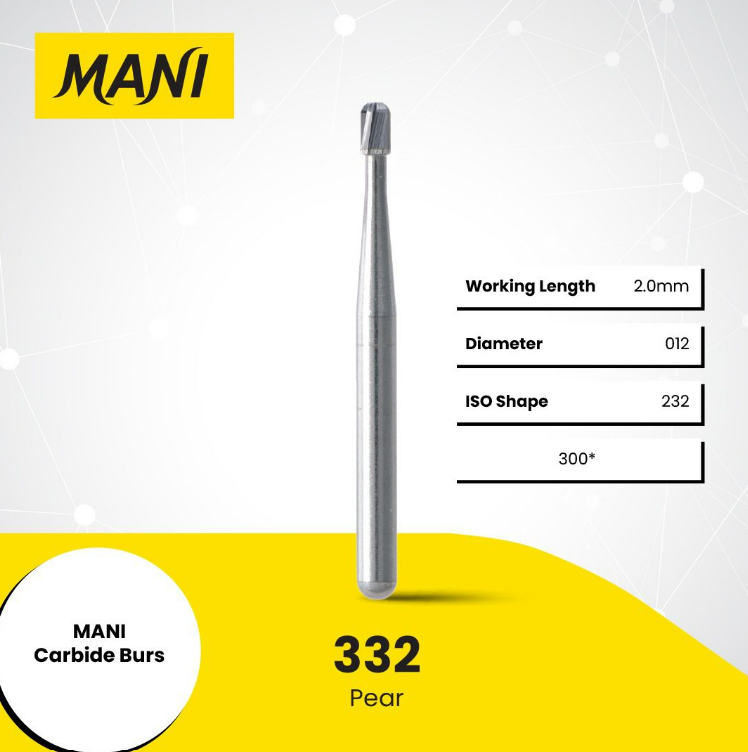 MANI Carbide Burs Pear Amalgam Prep