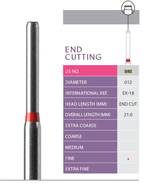 Prima Diamond Burs End Cutting