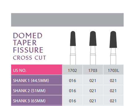 Surgical Bur Domed Taper Fissure Cross Cut