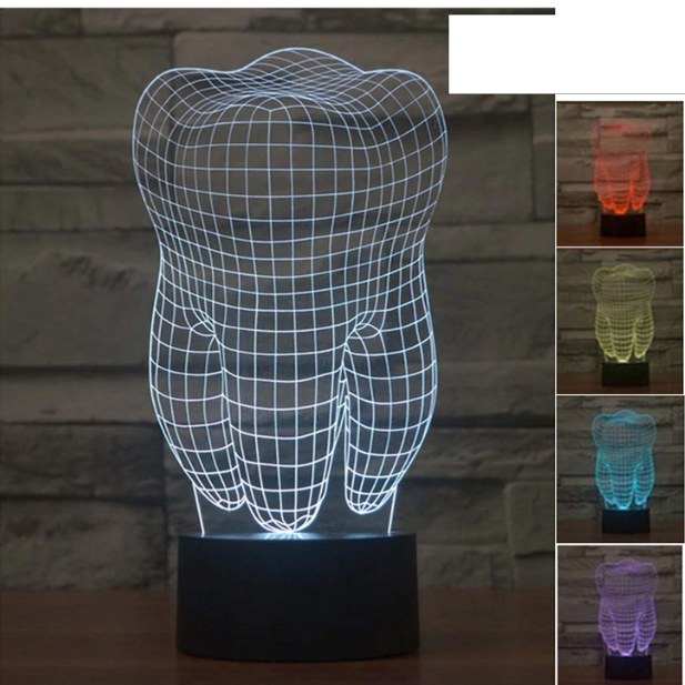 3D ILLUSION Lamp- Tooth-Shaped Night Light