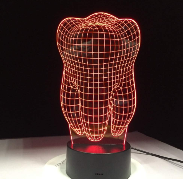3D ILLUSION Lamp- Tooth-Shaped Night Light