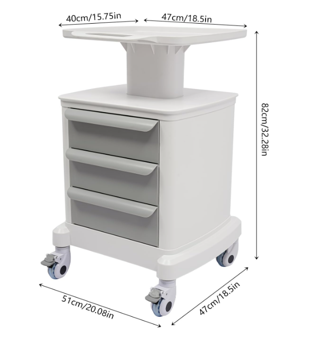Portable Dental Trolley with 3 Drawers