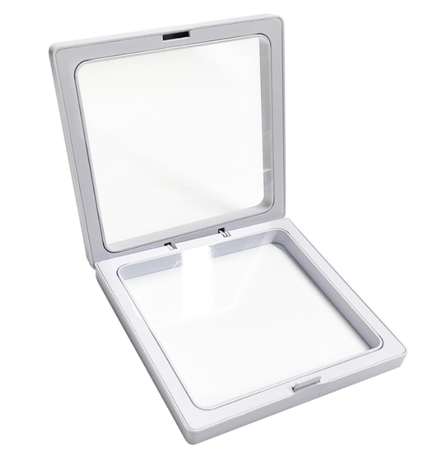 3D Floating Display Case (Membrane suspension Box)- 8.8x8.8cm- Black, Red & White