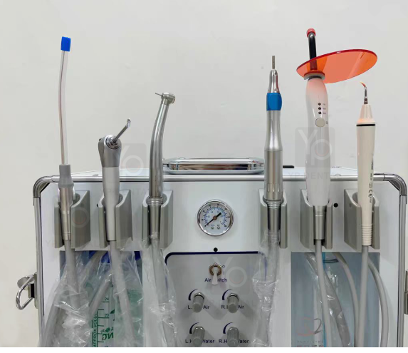 Portable Dental Unit- Turbine with Dental Scaler & Light Curing Machine