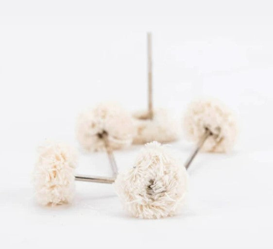 Plain White Cotton Brush with Handle