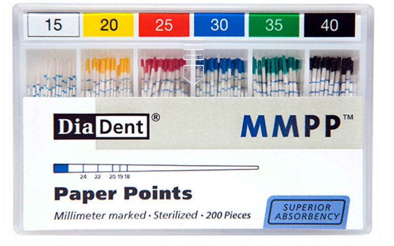 Paper Points Rct DiaDent Paper Points Millimeter Marked MMPP - Root Canal Filling Mater