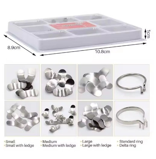 Dental Sectional Matrix System Contoured Metal Matrices Refill Matrix Bands 50x Dental Sectional Matrix System Contoured Metal Matrices Refill Matrix Bands 50x