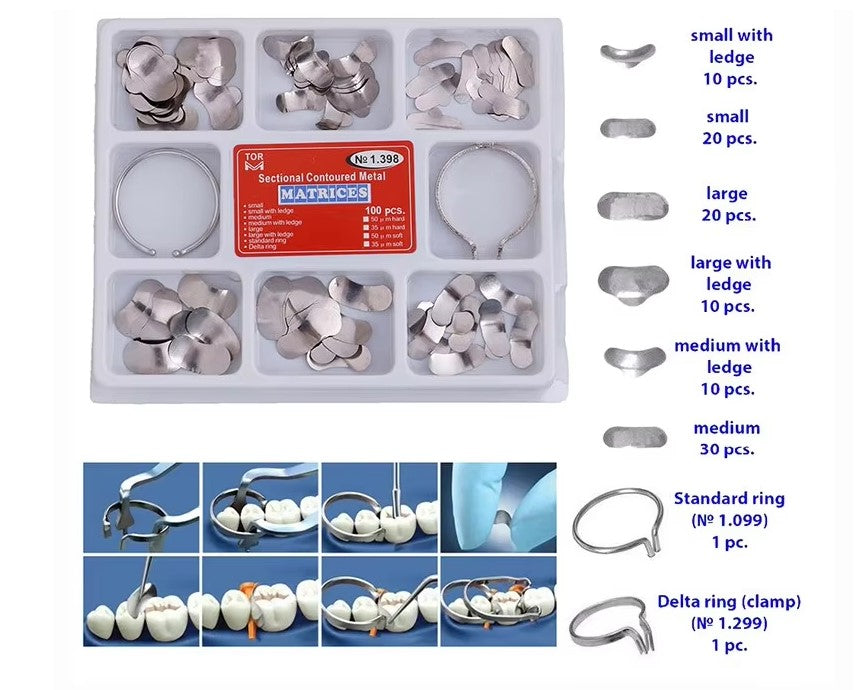 SECTIONAL CONTOURED METAL MATRIX BAND 100 PCS