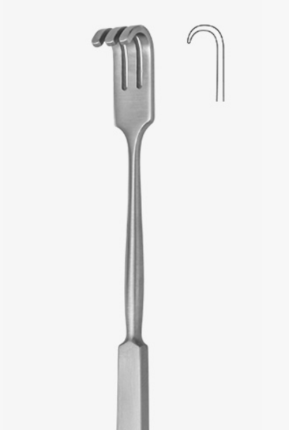 Retractor Tissue With Flat Handle- Sharp
