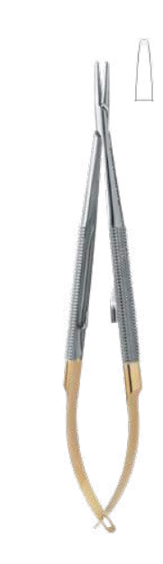 Needle Holder Microsurgical CASTROVIEJO- Spring Action TC Inserts