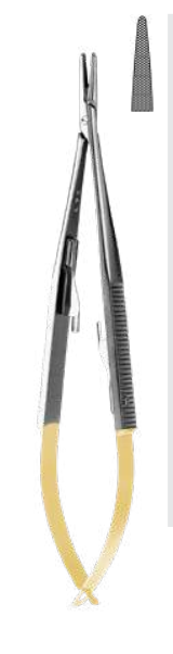 Needle Holder Microsurgical CASTROVIEJO- Spring Action TC Inserts