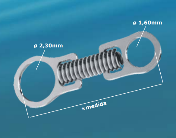 Closed Spring NiTi for Mini Screw- Eyelets Ø1.60/Ø2.30mm-MED. Force 200gf