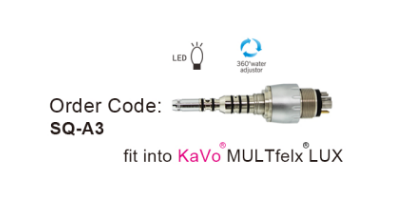 Handpiece Kit- HF19 Standard Push Optical High Speed Contra Angle Handpiece (6 Holes)+ SQ-A3 Quik Coupling