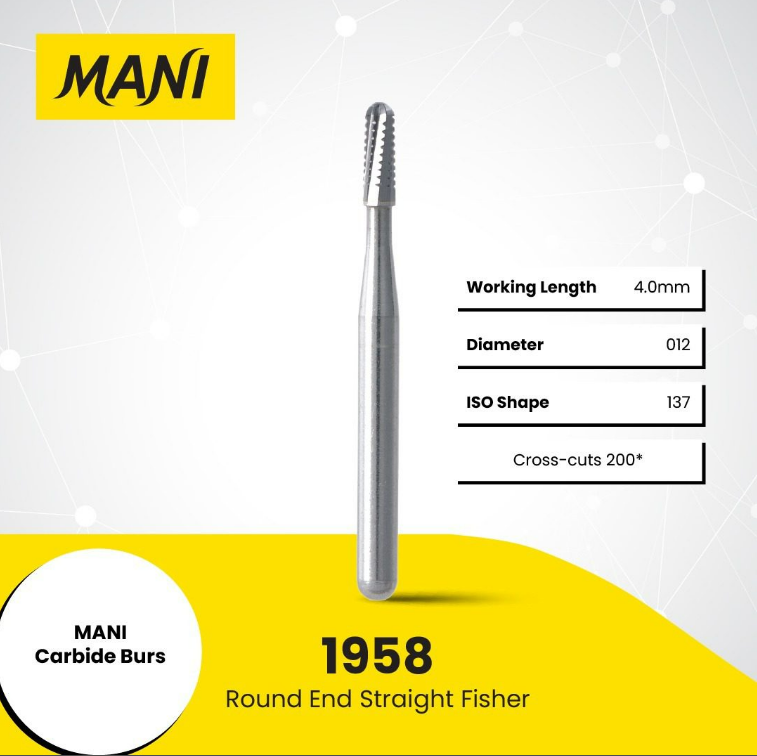 MANI Carbide Burs Round End Straight Fissure