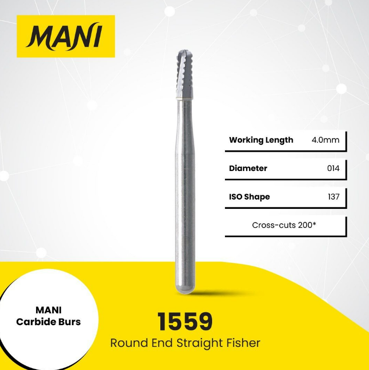 MANI Carbide Burs Round End Straight Fissure