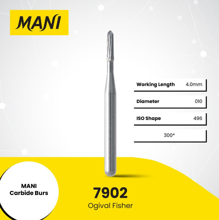 MANI Carbide Burs Ogival Fisher