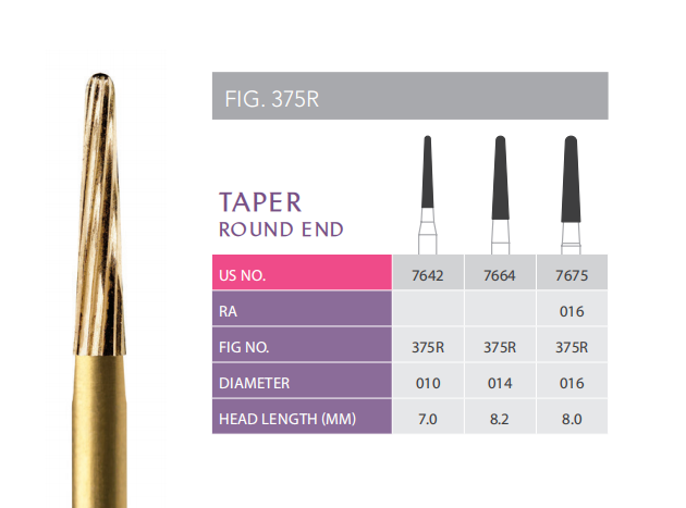 Gold Finishing Burs - Trimming & Finishing - 12 Blade