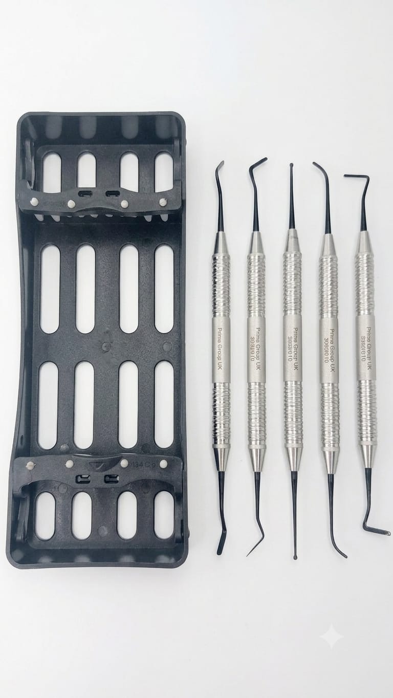 Composite Instruments Kit Black Titanium Coated with Autoclavable Plastic Tray