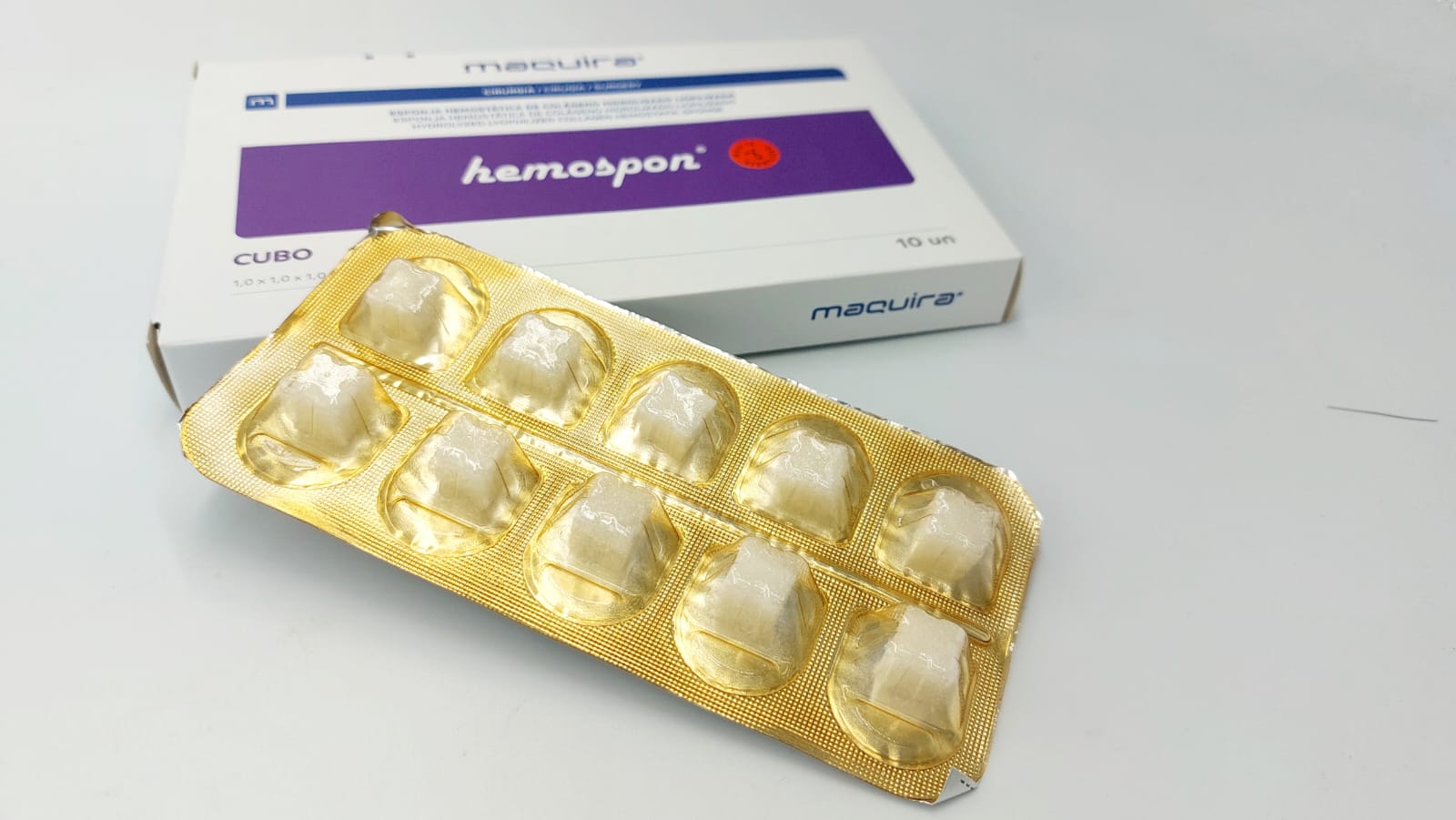 Hemospon Cubes- 10 Units- Lyophilized Gelatin Hemostatic Sponge