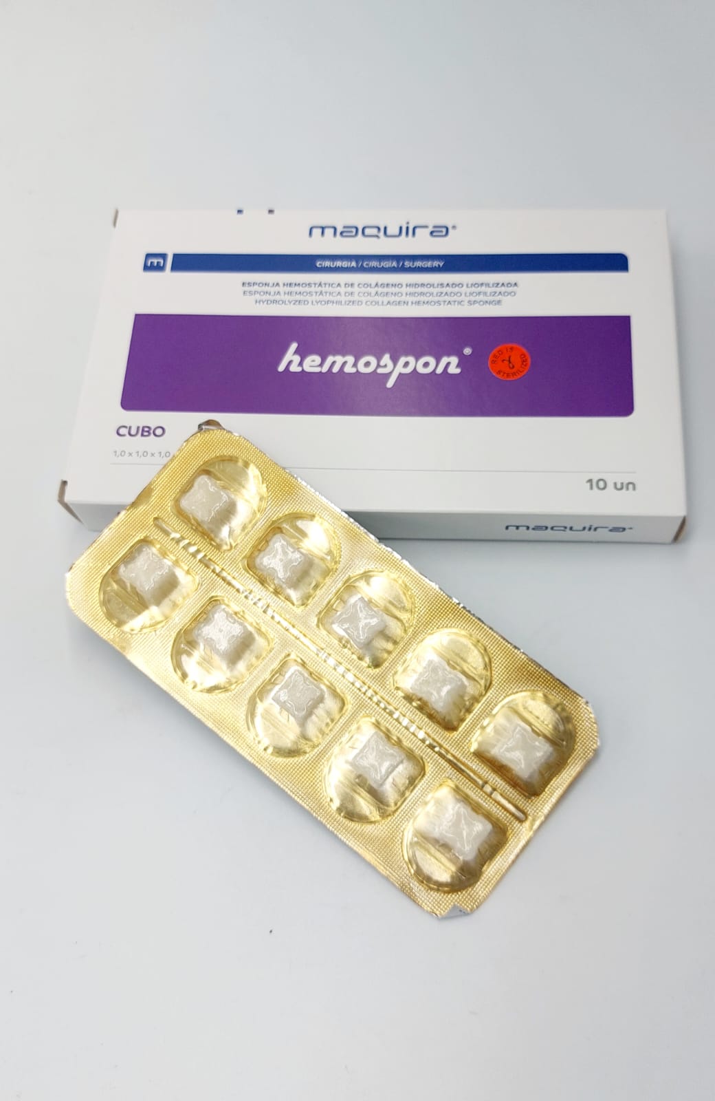 Hemospon Cubes- 10 Units- Lyophilized Gelatin Hemostatic Sponge